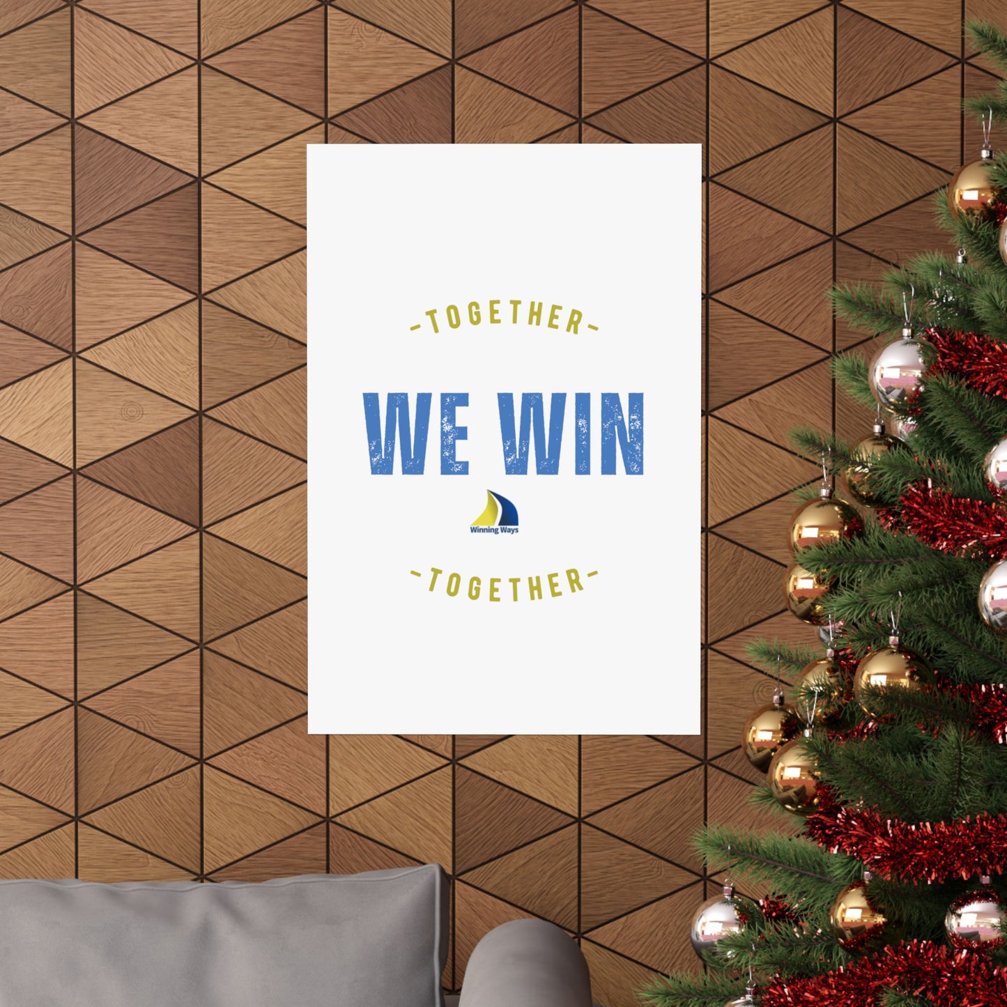 Inspirational Wall Poster: "Together We Win" - Motivational Decor, Team Spirit, Office Wall Art, Gift for Friends, Home Inspiration