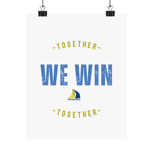 Inspirational Wall Poster: "Together We Win" - Motivational Decor, Team Spirit, Office Wall Art, Gift for Friends, Home Inspiration